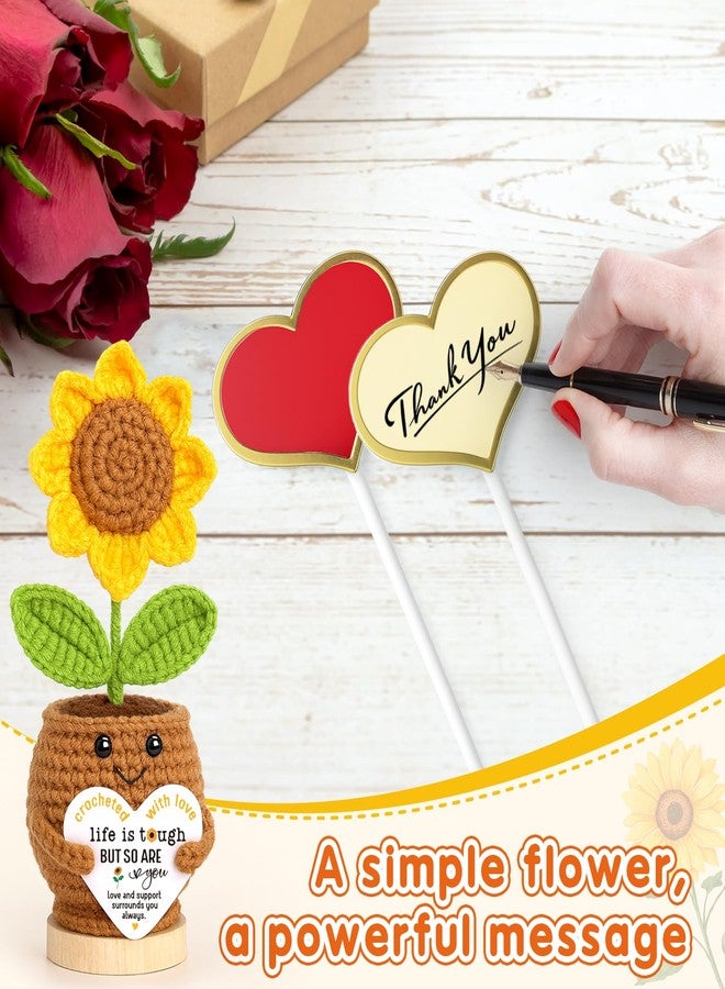 IDEGIFT Christmas Inspirational Gifts Crochet Sunflower for Women, Get Well Gifts for Friends Sister Besties Mom, Thinking of You Feel Better Cheer Up Gift for Her, Strength Resilience Christmas Xmas Presents - Image 5